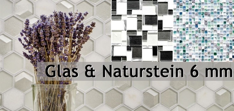 Mosaico di vetro in pietra naturale 6 mm