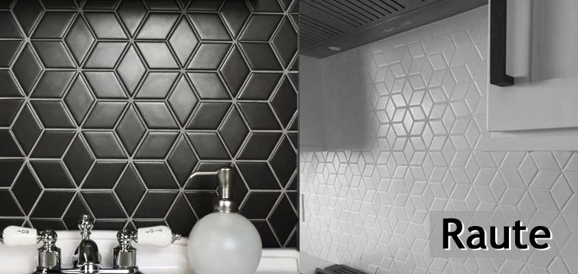 Rombo in mosaico di ceramica