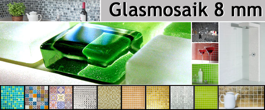 Mosaico di vetro trasparente 8 mm
