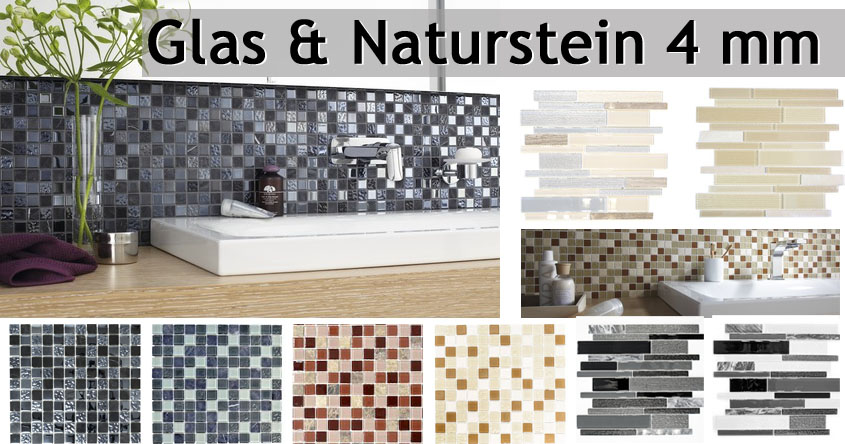 Mosaico di vetro in pietra naturale 4 mm