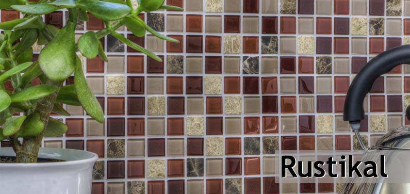 Vetro Pietra Naturale Mosaico Rustico