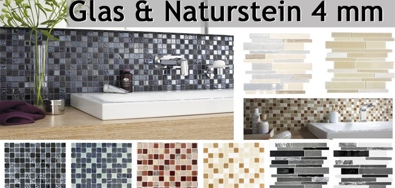 Mosaico di vetro in pietra naturale 4 mm