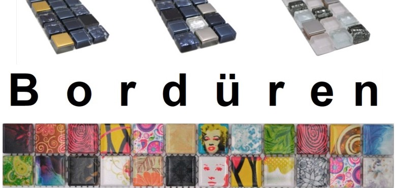 Bordi a mosaico in vetro, pietra naturale o ceramica