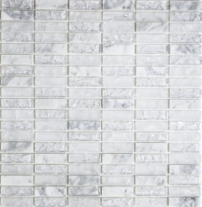 Piastrelle a mosaico per lalzatina della cucina Aste bianche traslucide Mosaico di vetro Pietra di cristallo bianca MOS87-s1211_f