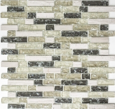 Mosaico di piastrelle per cucina traslucido grigio-verde Mosaico di vetro composito Pietra di cristallo grigio-verde MOS87-V1352_f