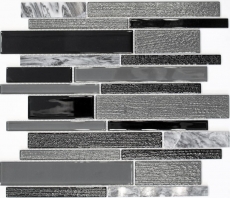 Piastrelle mosaico cucina grigio nero composito mosaico vetro pietra grigio MOS67-GV44_f