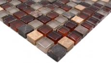 Mosaico piastrelle cucina alzatina traslucida marrone vetro mosaico cristallo pietra marrone BAGNO WC cucina MOS92-1304_f
