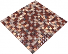 Mosaico piastrelle cucina alzatina traslucida marrone vetro mosaico cristallo pietra marrone BAGNO WC cucina MOS92-1304_f