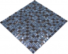 Piastrella di mosaico per cucina Rivestimento traslucido grigio nero Mosaico di vetro Pietra di cristallo grigio nero MOS92-0302_f