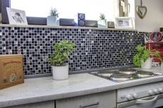 Piastrelle di mosaico per cucina autoadesive acciaio inox vetro nero mosaico acciaio vetro nero MOS200-4CM26_f