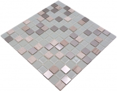 Piastrelle mosaico cucina alzatina autoadesiva pietra acciaio inox vetro bianco mosaico pietra acciaio vetro bianco MOS200-4CM32_f