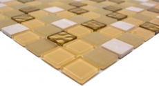 Piastrelle di mosaico per cucina autoadesive pietra bianco oro mosaico di vetro pietra bianco oro opaco MOS200-4M362_f