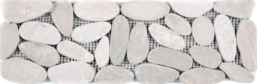 Ciottoli di fiume beige chiaro Border pebble cut white 5 7 MOSBor-SK1202_f