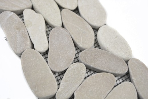 Ciottoli di fiume beige chiaro Border pebble cut white 5 7 MOSBor-SK1202_f