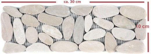 Ciottoli di fiume beige chiaro Border pebble cut white 5 7 MOSBor-SK1202_f
