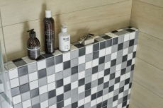 Mosaico ceramico bianco antico grigio antracite piastrella da parete cucina bagno MOS14-0123_f