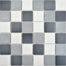 Mosaico ceramico bianco antico grigio antracite piastrella da parete cucina bagno MOS14-0123_f