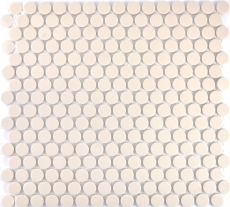 Mosaico a bottoni LOOP mosaico rotondo beige chiaro opaco piastrelle da parete backsplash BAD MOS10-1202-R10_f