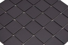 Piastrella di mosaico in ceramica nera opaca umbra non smaltata RUTSCHEMMEND MOS14B-0303-R10_f