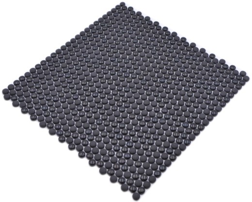 Bottone in vetro mosaico nero lucido opaco Base doccia Schermo doccia Rivestimento vasca MOS140-0311_f