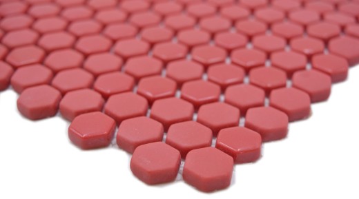 Mosaico di vetro esagono rosso esagonale mosaico lucido opaco tessere di mosaico muro piastrelle backsplash cucina bagno MOS140-0901_f