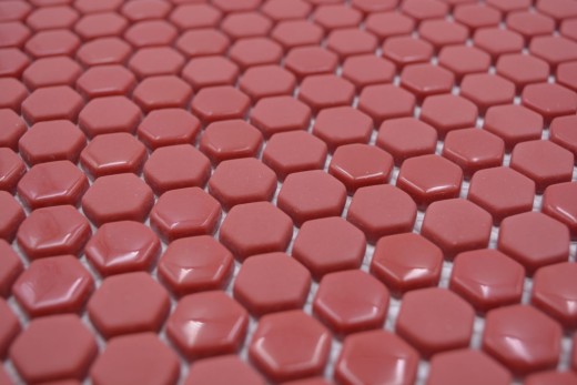 Mosaico di vetro esagono rosso esagonale mosaico lucido opaco tessere di mosaico muro piastrelle backsplash cucina bagno MOS140-0901_f