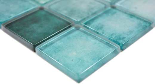Quadrato Crystal mix verde mosaico piastrelle parete backsplash cucina bagno MOS88-0050_f