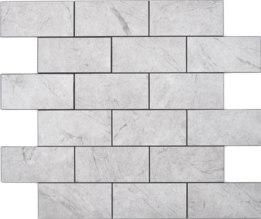 Mosaico rettangolare in vinile effetto pietra Marianne Subway Level opaco piastrelle per pareti backsplash cucina bagno MOS200-MLM_f