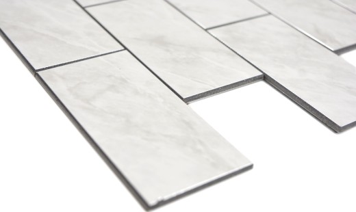Rettangolo AC effetto pietra Carrara look Subway Level glossy mosaic tile Wall Tile backsplash Kitchen Bathroom MOS200-CLG_f