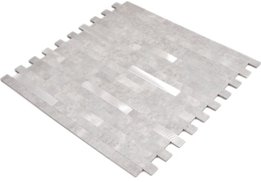 Composito vinilico effetto pietra Grigio cemento/Argento mosaico piastrelle parete backsplash cucina bagno MOS200-4GS_f