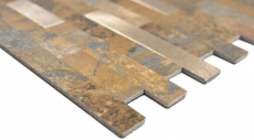 Composito vinilico effetto pietra multi ardesia/oro mosaico piastrelle parete backsplash cucina bagno MOS200-MSG_f