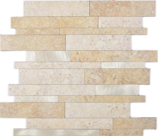 Composito vinilico effetto pietra Limestone marrone/oro piastrelle a mosaico backsplash cucina bagno MOS200-36LBG_f