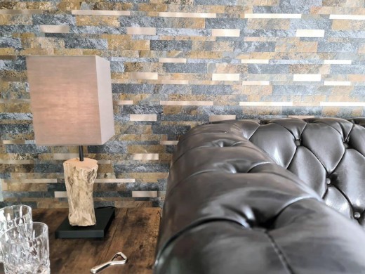 Composito vinilico effetto pietra multi ardesia/oro mosaico piastrelle muro backsplash cucina bagno MOS200-8MSG_f