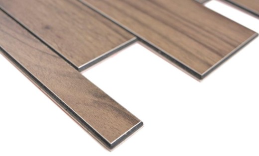 Pannelli a parete autoadesivi effetto legno marrone scuro alzatina cucina piastrellata MOS200-52WDL_f