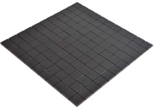 Quadrato in metallo alluminio nero opaco spazzolato autoadesivo MOS200-L3B_f