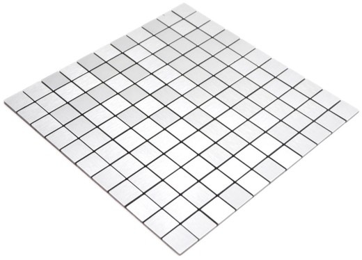 Alluminio quadrato Argento Seta Spazzolato MOS200-L7S_f