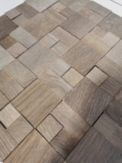 Pannello di legno a mosaico rivestimento noce marrone 3D autoadesivo parete cucina piastrelle backsplash MOS170-22G_f