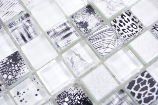 Quadrato Crystal mix super white mosaico piastrelle muro backsplash cucina doccia bagno MOS74-0203_f