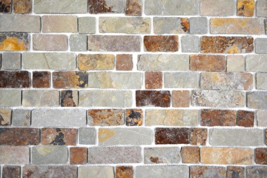 Piastrella di ardesia a mosaico pietra naturale mattone marrone ruggine backsplash piastrelle mosaico tappetino pannello mosaico splashback - MOS34-1204