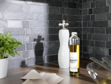 Piastrella a mosaico ardesia pietra naturale Brick antracite Black Jack MOS34-0208_f