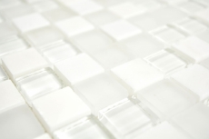 Mano modello quadrato cristallo / pietra mix super bianco mosaico piastrelle parete backsplash cucina bagno MOS72-0001_m