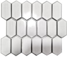 Piastrella di mosaico in ceramica esagonale bianco lucido backsplash cucina MOS11J-471_f