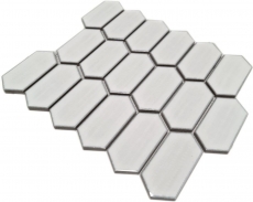 Piastrella di mosaico dipinta a mano mosaico ceramico esagonale bianco lucido backsplash cucina MOS11J-471_m
