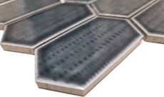 Piastrella di ceramica mosaico esagonale nero lucido cucina alzatina bagno MOS11J-479_f