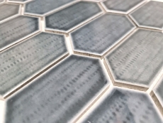 Piastrella di ceramica mosaico esagonale nero lucido cucina alzatina bagno MOS11J-479_f