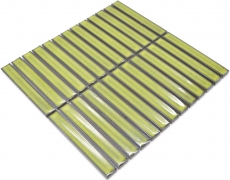 Rod mosaico piastrella ceramica verde chiaro maculato lucido parete cucina bagno MOS24-CS16