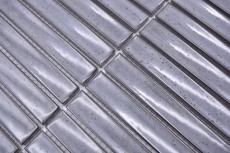 Mosaico in ceramica tondini grigio maculato lucido parete bagno MOS24-CS26_f
