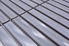 Mosaico in ceramica tondini grigio maculato lucido parete bagno MOS24-CS26_f