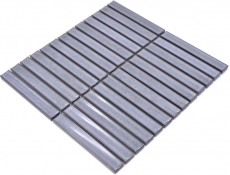 Mosaico in ceramica tondini grigio maculato lucido parete bagno MOS24-CS26_f