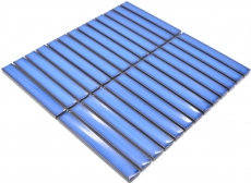 Piastrella di mosaico in ceramica aste blu screziate lucide per cucina backsplash MOS24-CS46_f